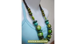 Chunky Wooden Bead Necklace Handmade